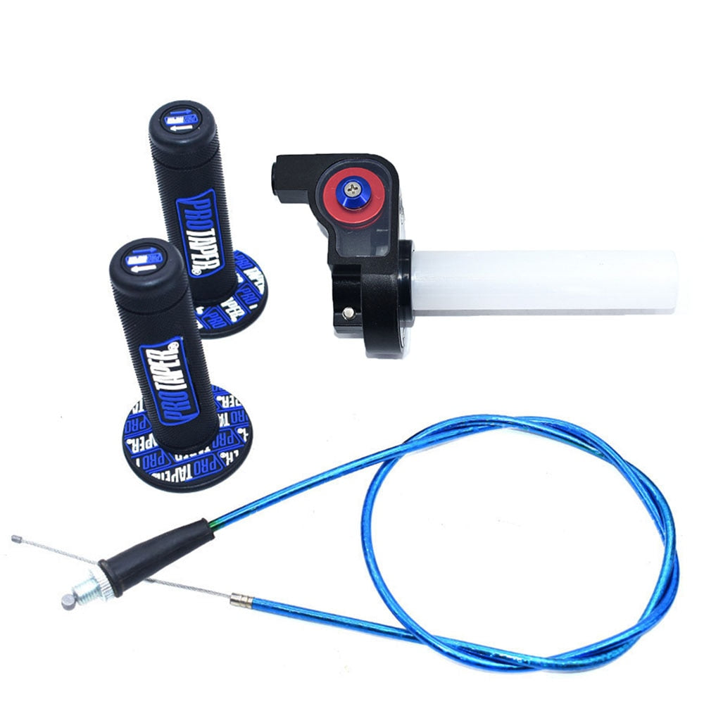 Motorcycle Grips With 1/4 Quick Turn Throttle Settle 1200MM Throttle Cable For PRO TAPER Handlebar Dirt Pit Bike Motocross Parts