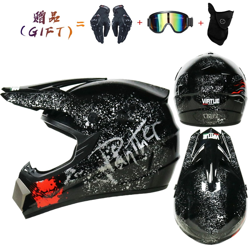 Send 3 pieces gift motorcycle helmet children off-road helmet bike downhill AM DH cross helmet capacete motocross casco