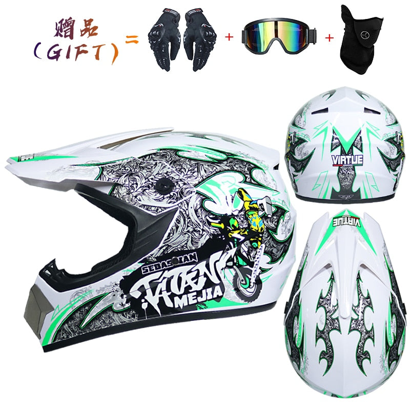 Send 3 pieces gift motorcycle helmet children off-road helmet bike downhill AM DH cross helmet capacete motocross casco