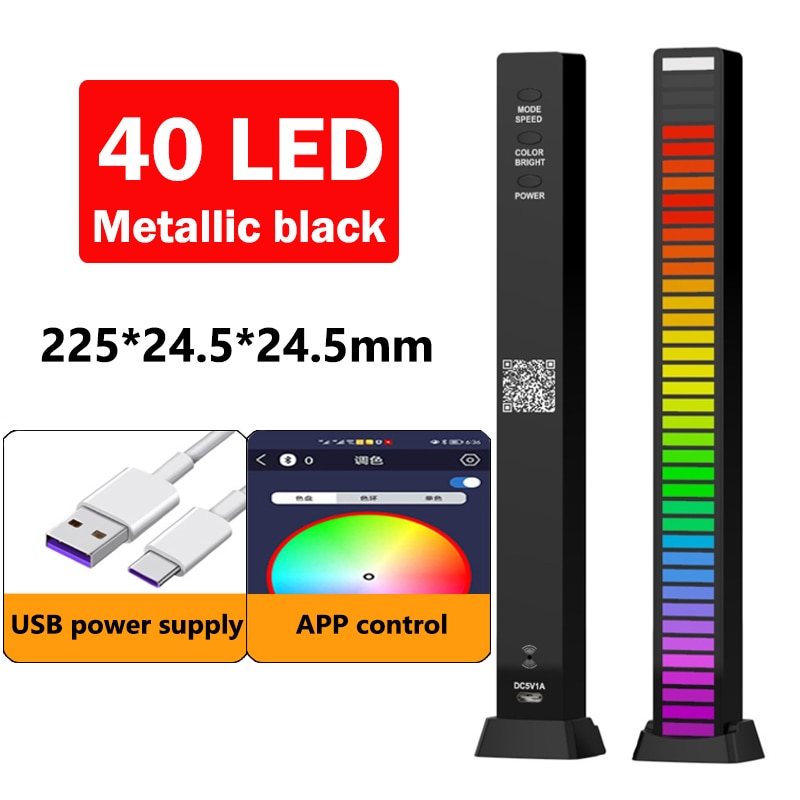 RGB Music Sound Control LED Light Smart App Control Pickup Rhythm Atmosphere light For Car Tv Gaming Computer Desktop Decor Lamp