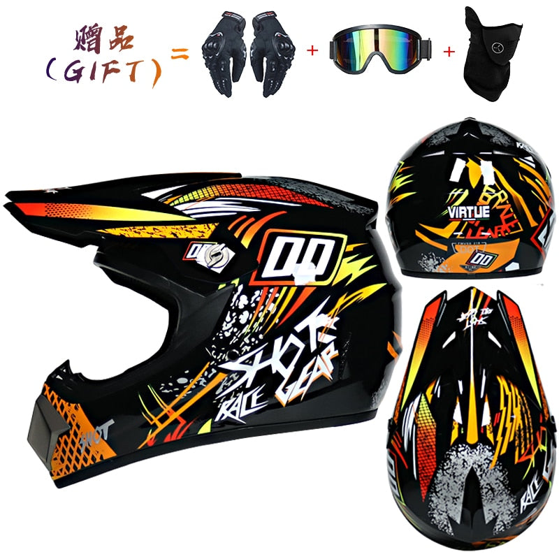 Send 3 pieces gift motorcycle helmet children off-road helmet bike downhill AM DH cross helmet capacete motocross casco