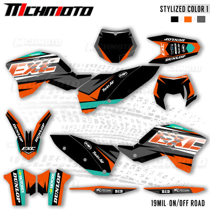 MCHMFG For KTM EXC SXF 125 250 300 450 530 2008 2009 2010 2011 Full Graphics Decals Stickers Motorcycle Background