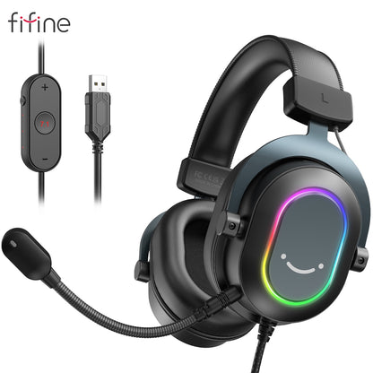 Căști Fifine Dynamic RGB Gaming 7.1 Surround Sound PC PS4 PS5 3 EQ