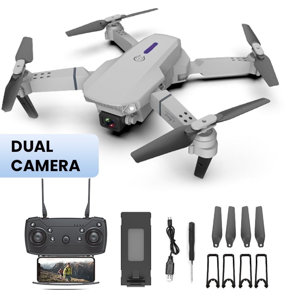 Drones with Camera 4k HD UAV Aerial Photography Dual Camera Folding Aircraft E88 Remote Control Fixed Height Quadcopter