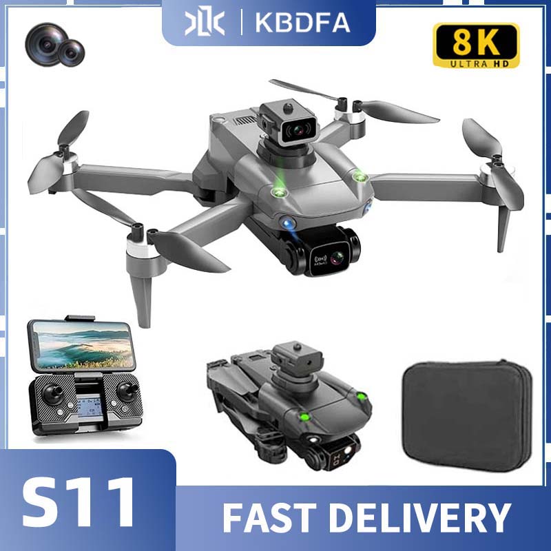 KBDFA S11 Pro Professional Drones Dual Camera HD Vision Obstacle Avoidance Brushless Motor GPS 5G WIFI FPV K998 Quadcopter Toys